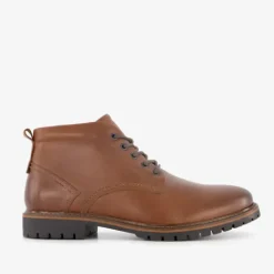 Van Beers Leren heren veterboots cognac Online