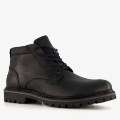 Van Beers Leren heren veterboots zwart