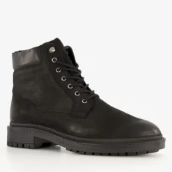 Van Beers Leren heren veterboots zwart Hot