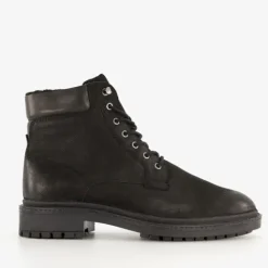 Van Beers Leren heren veterboots zwart Hot