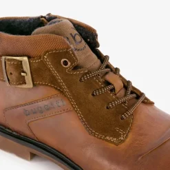 Bugatti Leren heren veterschoenen cognac