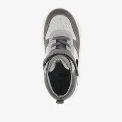 Stap Leren hoge jongens sneakers grijs wit