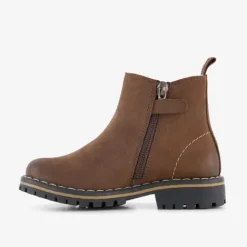 Stap Leren jongens Chelsea boots bruin Outlet