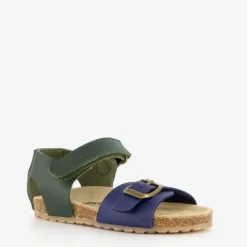 Braqeez Leren jongens sandalen blauw groen Hot
