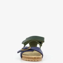 Braqeez Leren jongens sandalen blauw groen Hot