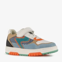 Braqeez Leren jongens sneakers blauw beige Best