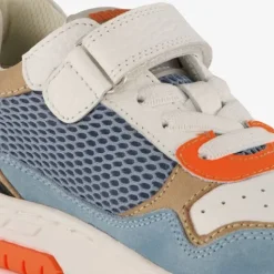 Braqeez Leren jongens sneakers blauw beige Best