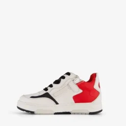 Braqeez Leren jongens sneakers wit rood Discount