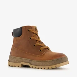 TwoDay Leren jongens veterboots cognac bruin Online