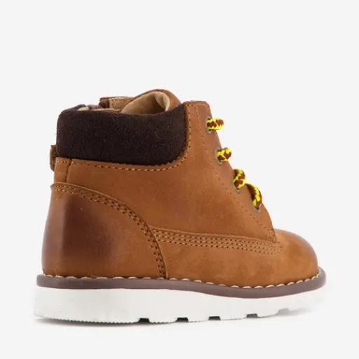 Groot Leren jongens veterboots cognac Discount