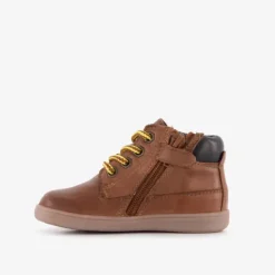 Groot Leren jongens veterschoenen cognac Discount