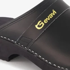 Gevavi Leren klompen zwart Discount