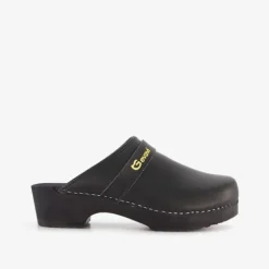 Gevavi Leren klompen zwart Discount