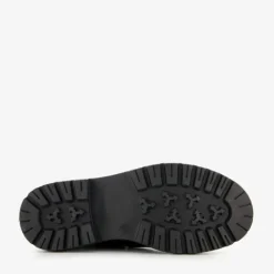 Groot Leren meisjes biker boots zwart Sale