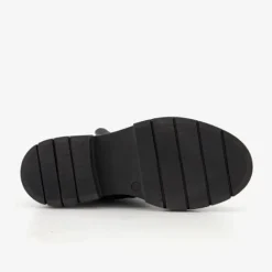 Groot Leren meisjes biker boots zwart Sale