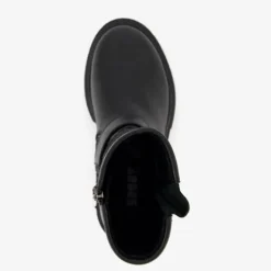 Groot Leren meisjes biker boots zwart Sale