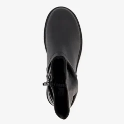 Groot Leren meisjes biker boots zwart Discount