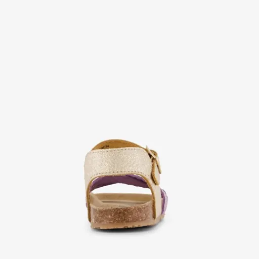 Groot Leren meisjes bio slippers paars goud Sale