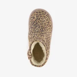 Groot Leren meisjes boots met panterprint bruin Outlet