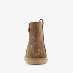 Stap Leren meisjes boots met stippen bruin Discount