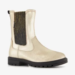 Braqeez Leren meisjes Chelsea boots goud Clearance