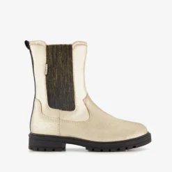 Braqeez Leren meisjes Chelsea boots goud Clearance