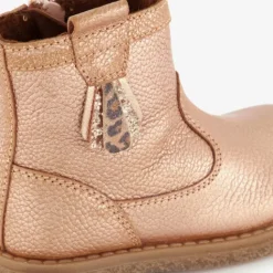 Groot Leren meisjes enkellaarsjes goud Hot