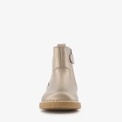 Groot Leren meisjes enkellaarsjes goud Sale