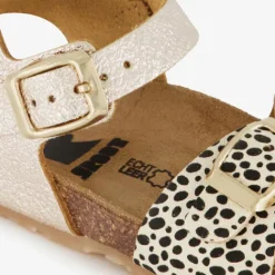 Groot Leren meisjes sandalen goud dierenprint Discount