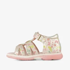 TwoDay Leren meisjes sandalen met bloemen goud Best