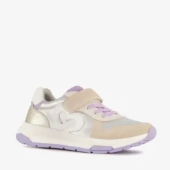 TwoDay Leren meisjes sneakers beige zilver Sale