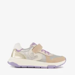 TwoDay Leren meisjes sneakers beige zilver Sale