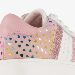 TwoDay Leren meisjes sneakers met hartjes