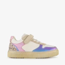 Braqeez Leren meisjes sneakers metallic New