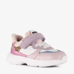 Braqeez Leren meisjes sneakers metallic pastel