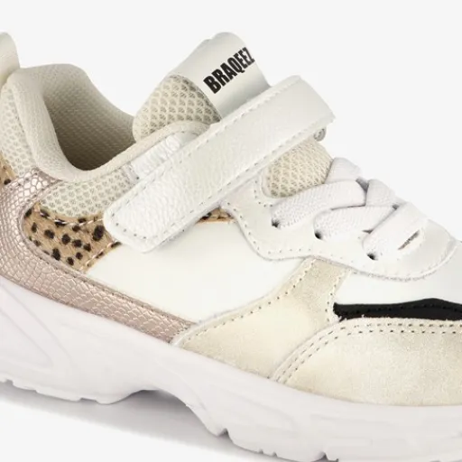 Braqeez Leren meisjes sneakers panterprint goud Outlet
