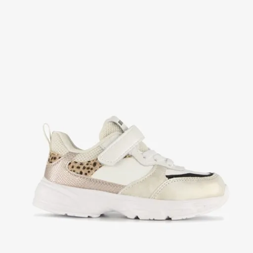 Braqeez Leren meisjes sneakers panterprint goud Outlet