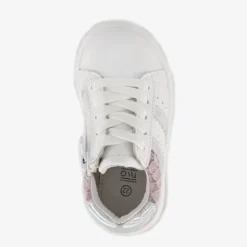 TwoDay Leren meisjes sneakers wit roze New