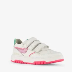 Braqeez Leren meisjes sneakers wit roze