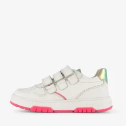 Braqeez Leren meisjes sneakers wit roze