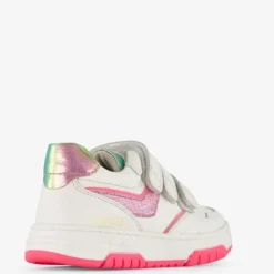 Braqeez Leren meisjes sneakers wit roze