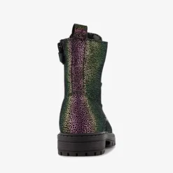 Braqeez Leren meisjes veterboots multicolor