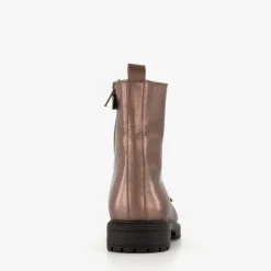 Braqeez Leren meisjes veterboots roségoud Sale