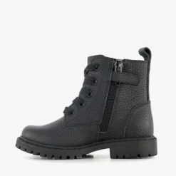 Stap Leren meisjes veterboots met sterren zwart Discount