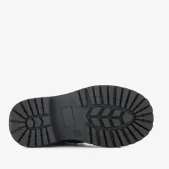 Stap Leren meisjes veterboots met hartje zwart