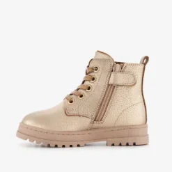 Groot Leren meisjes veterboots met hartje goud Best