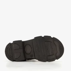 Groot Leren meisjes veterboots met studs zwart