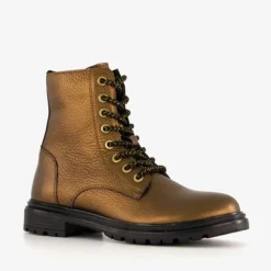 Groot Leren meisjes veterboots brons Online