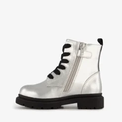 TwoDay Leren meisjes veterboots zilver Hot