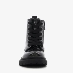 Stap Leren meisjes veterboots zwart Outlet
